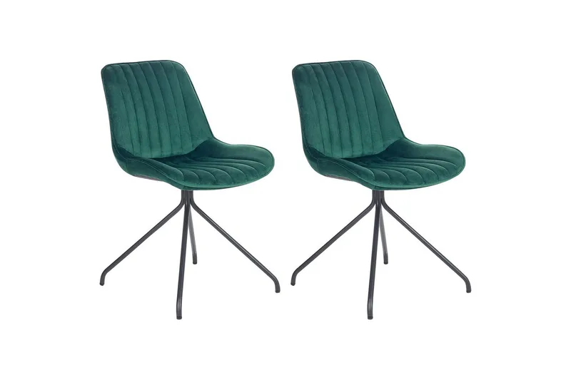 Set med 2 matstolar Navasota, Grön, Svart