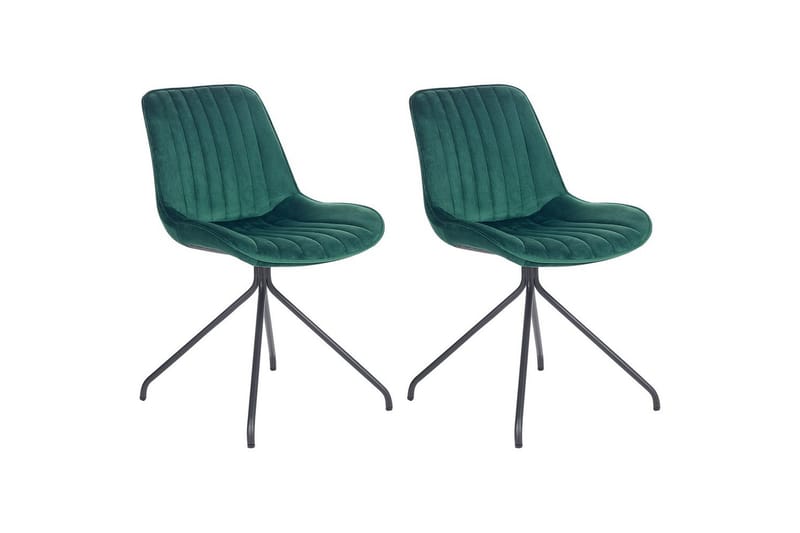 Set med 2 matstolar Navasota - Grön, Svart - Möbler - Matplats - Matstol & köksstol