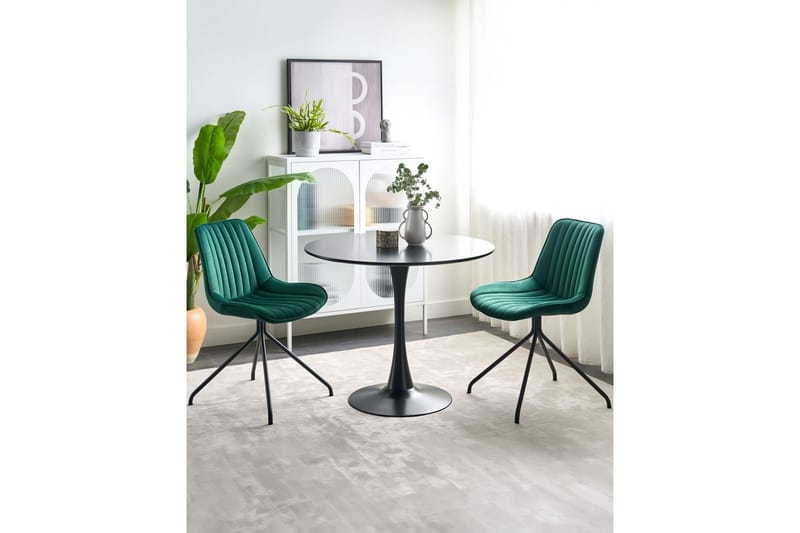 Set med 2 matstolar Navasota - Grön, Svart - Möbler - Matplats - Matstol & köksstol