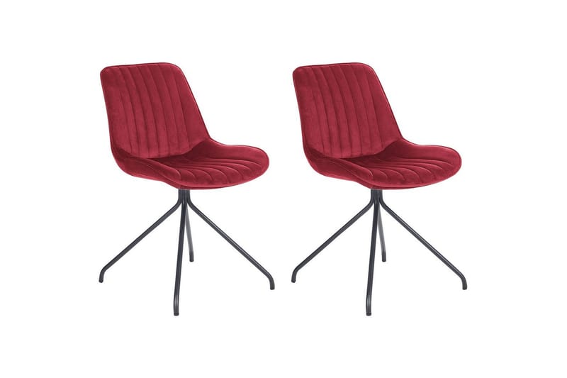 Set med 2 matstolar Navasota - Röd, Svart - Möbler - Matplats - Matstol & köksstol