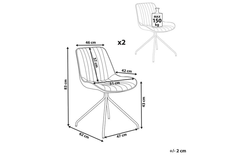 Set med 2 matstolar Navasota - Svart - Möbler - Matplats - Matstol & köksstol