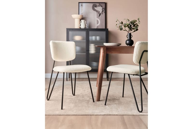 Set med 2 matstolar Nelko - Vit, Svart - Möbler - Matplats - Matstol & köksstol