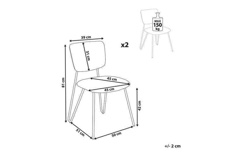 Set med 2 matstolar Nelko - Vit, Svart - Möbler - Matplats - Matstol & köksstol
