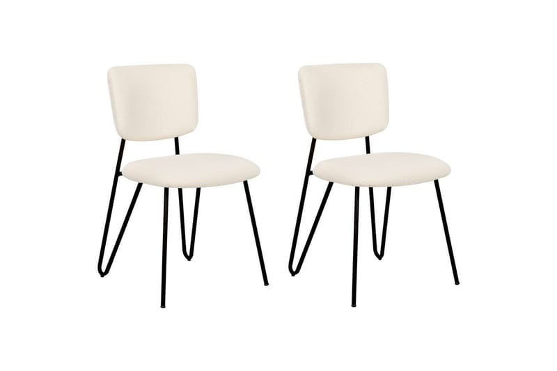 Set med 2 matstolar Nelko - Vit, Svart - Möbler - Matplats - Matstol & köksstol