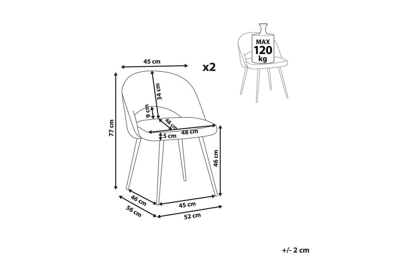 Set med 2 matstolar Onaga - Grön, Svart - Möbler - Matplats - Matstol & köksstol