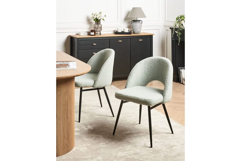 Set med 2 matstolar Onaga - Ljusgrön, Svart - Möbler - Matplats - Matstol & köksstol