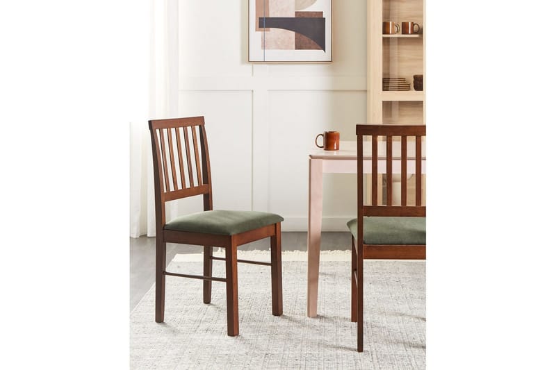 Set med 2 matstolar Orono - Mörkt trä, grönt - Möbler - Matplats - Matstol & köksstol