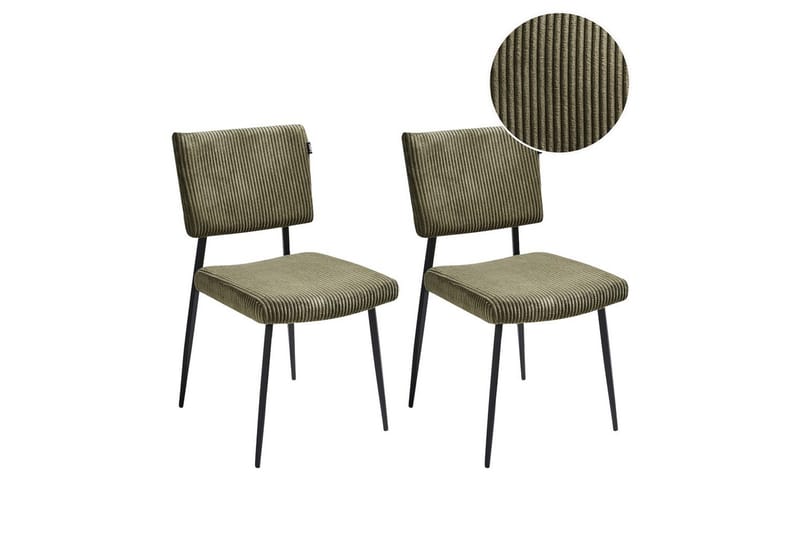 Set med 2 matstolar Sturgis, Grön, Svart