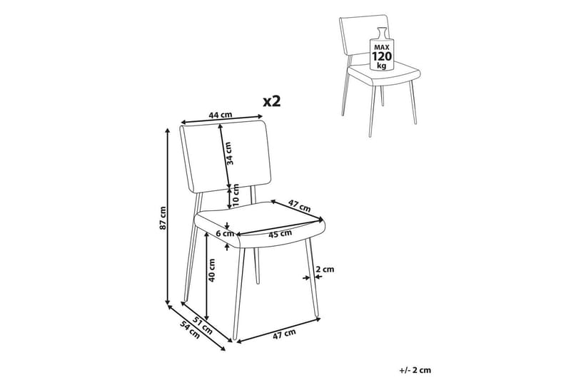 Set med 2 matstolar Sturgis - Grön, Svart - Möbler - Matplats - Matstol & köksstol