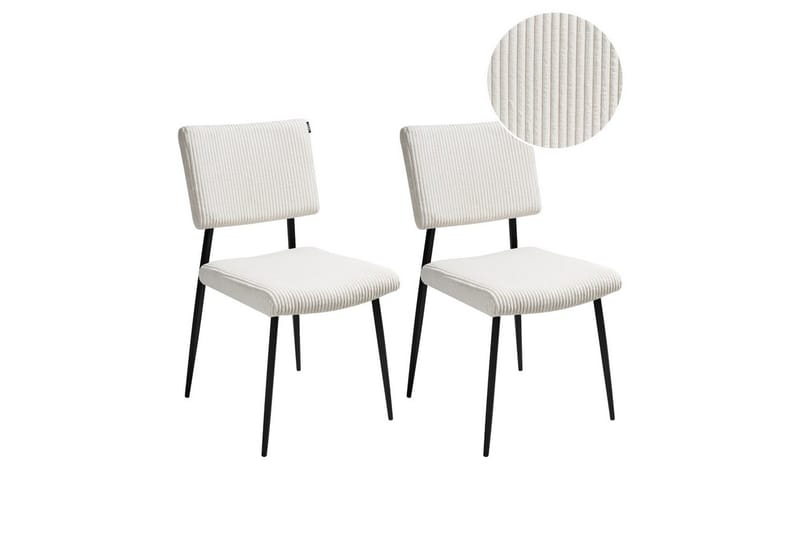 Set med 2 matstolar Sturgis - Vit, Svart - Möbler - Matplats - Matstol & köksstol