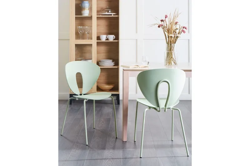Set med 2 matstolar Tracy - Grön, Silver - Möbler - Matplats - Matstol & köksstol