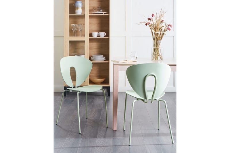 Set med 2 matstolar Tracy - Grön, Silver - Möbler - Matplats - Matstol & köksstol
