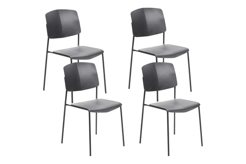 Set med 4 matstolar Astoria, Svart