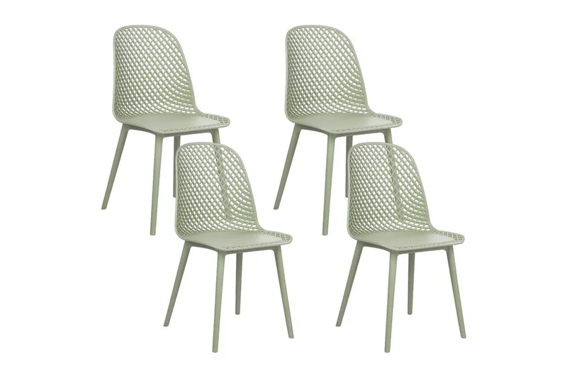 Set med 4 matstolar Emory, Grön