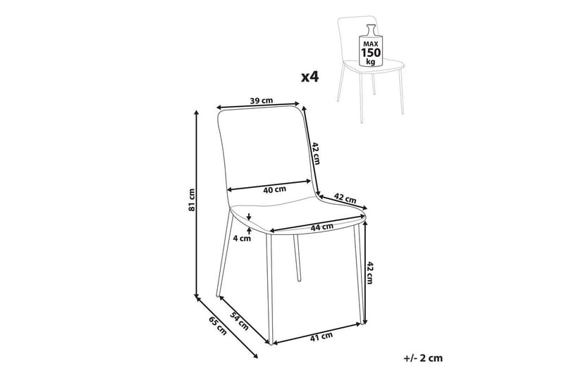 Set med 4 matstolar Glendive - Mörkblå, Svart - Möbler - Matplats - Matstol & köksstol