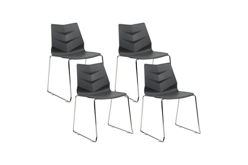 Set med 4 matstolar Hartley, Mörkgrå, Silver