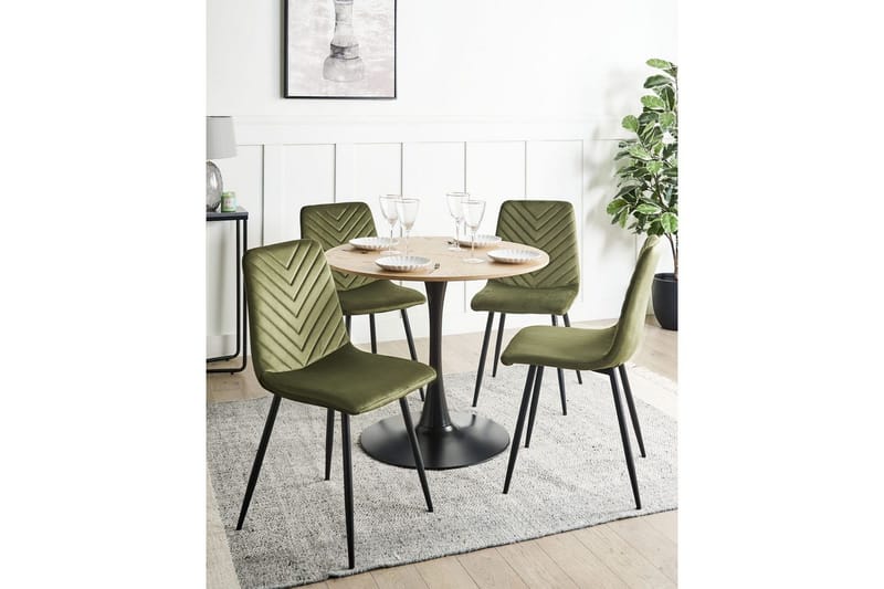 Set med 4 matstolar Havre - Grön, Svart - Möbler - Matplats - Matstol & köksstol