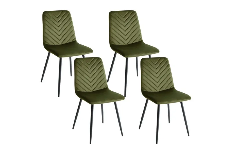 Set med 4 matstolar Havre, Grön, Svart