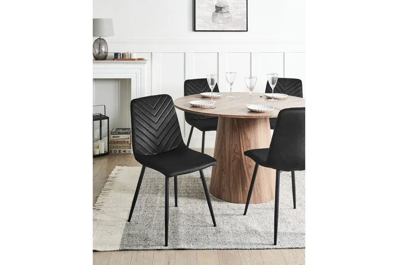 Set med 4 matstolar Havre - Svart - Möbler - Matplats - Matstol & köksstol