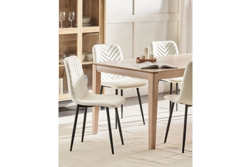 Set med 4 matstolar Havre - Vit, Svart - Möbler - Matplats - Matstol & köksstol