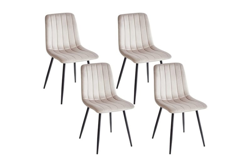 Set med 4 matstolar Kalispell, Beige, svart