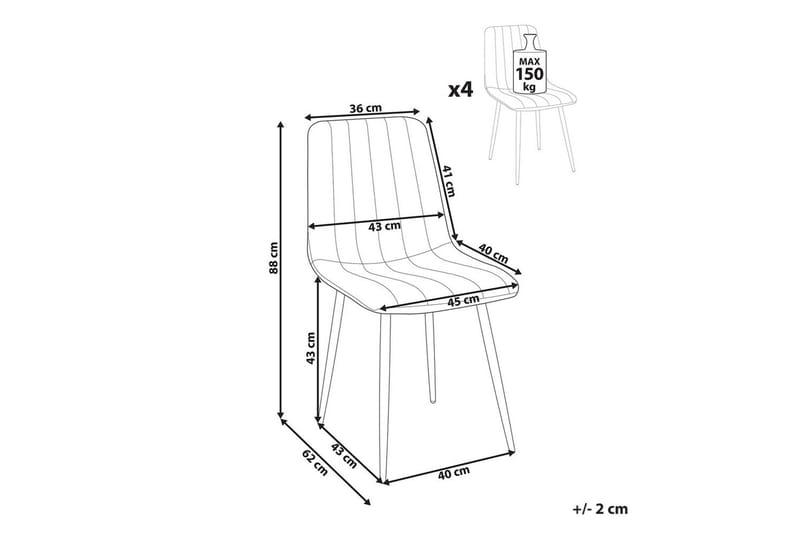 Set med 4 matstolar Kalispell - Beige, svart - Möbler - Matplats - Matstol & köksstol
