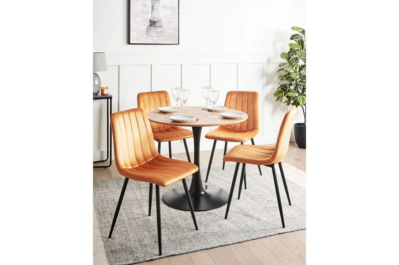 Set med 4 matstolar Kalispell - Orange, svart - Möbler - Matplats - Matstol & köksstol