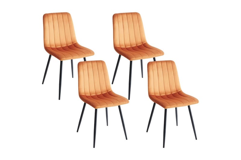 Set med 4 matstolar Kalispell - Orange, svart - Möbler - Matplats - Matstol & köksstol