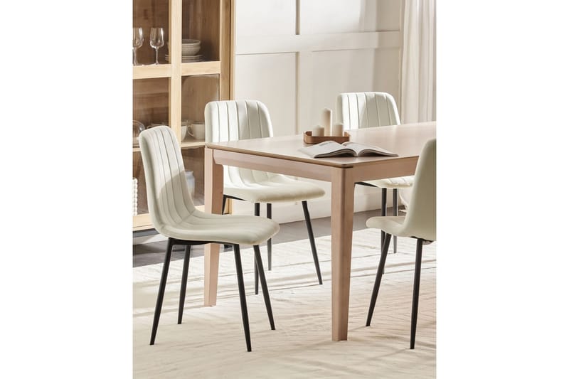 Set med 4 matstolar Kalispell - Vit, Svart - Möbler - Matplats - Matstol & köksstol