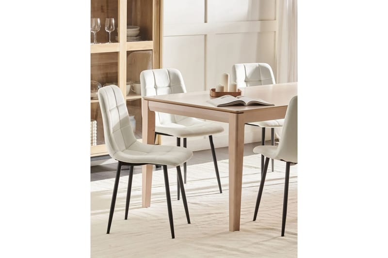 Set med 4 matstolar Powell - Vit, Svart - Möbler - Matplats - Matstol & köksstol