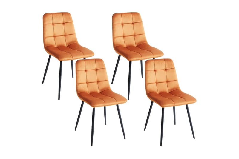 Set med 4 matstolar Powell - Orange, svart - Möbler - Matplats - Matstol & köksstol