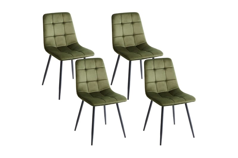 Set med 4 matstolar Powell, Grön, Svart