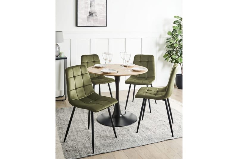 Set med 4 matstolar Powell - Grön, Svart - Möbler - Matplats - Matstol & köksstol