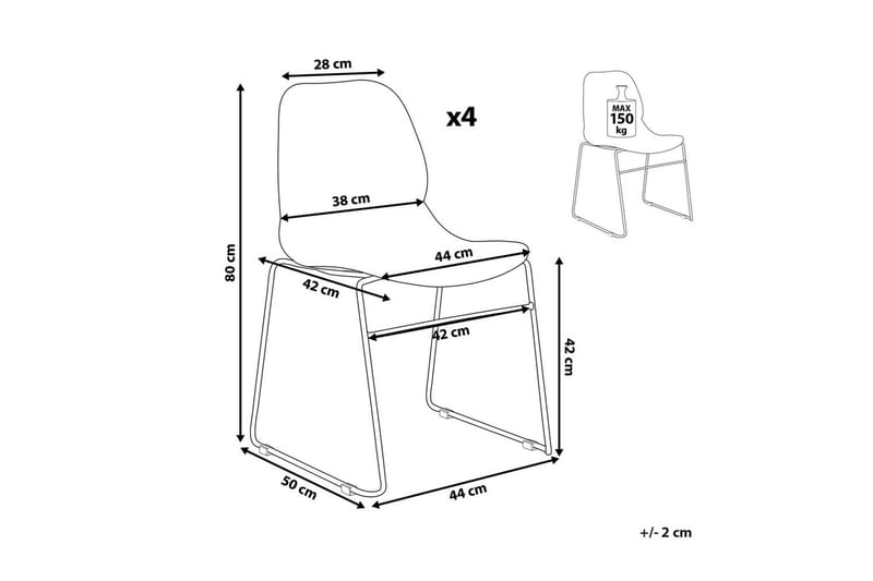 Set med 4 matstolar Panora - Vit, Svart - Möbler - Matplats - Matstol & köksstol