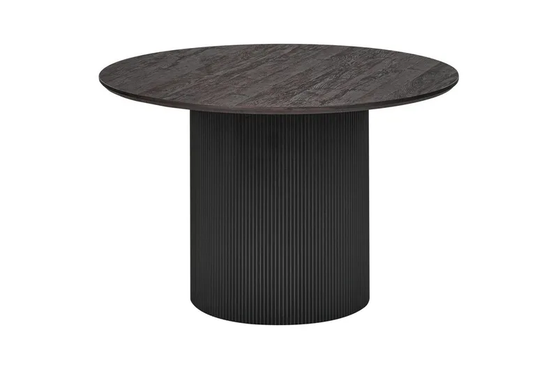 Sheho Runt Matbord 120 cm med Trä- och Valnötsutseende, Svart