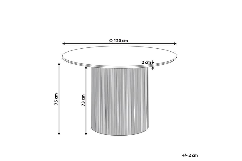 Sheho Runt Matbord 120 cm med Trä- och Valnötsutseende - Svart - Möbler - Matplats - Matbord & köksbord
