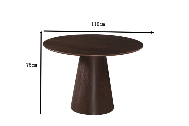 Siena Litet Matbord Runt 110cm Fanér - Mörkbrun Rökt ek - Möbler - Matplats - Matbord & köksbord