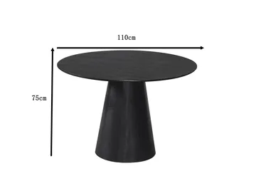 Siena Litet Matbord Runt 110cm Fanér - Svart - Möbler - Matplats - Matbord & köksbord