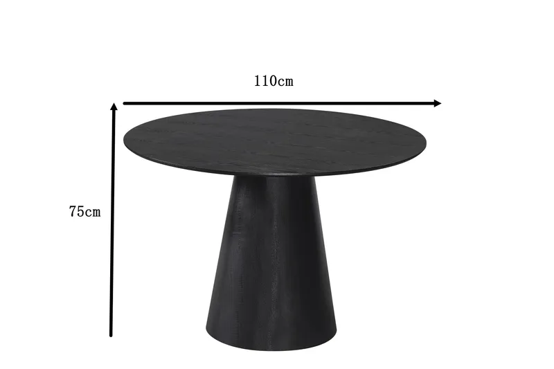 Siena Litet Matbord Runt 110cm Fanér - Svart - Möbler - Matplats - Matbord & köksbord