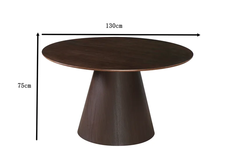 Siena Matbord Runt 130cm Fanér - Mörkbrun Rökt ek - Möbler - Matplats - Matbord & köksbord