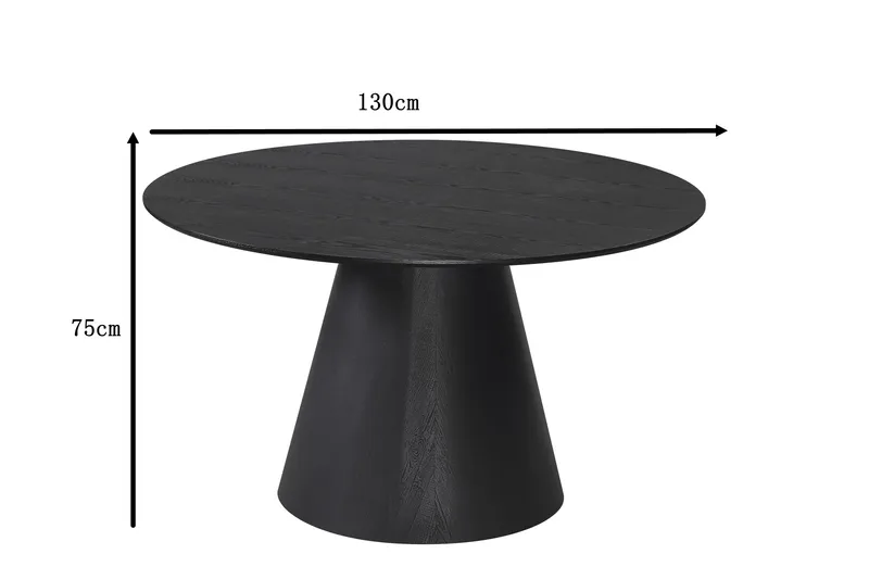 Siena Matbord Runt 130cm Fanér - Svart - Möbler - Matplats - Matbord & köksbord