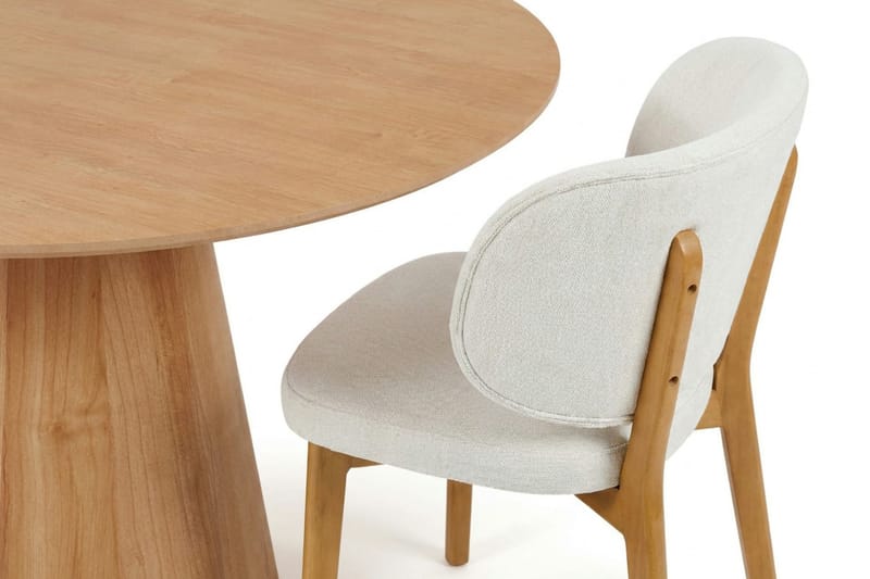 Siena Matgrupp 110 cm runt i Ek med 4 Eira Matstolar - Ek - Möbler - Matplats - Matgrupp & matbord med stolar