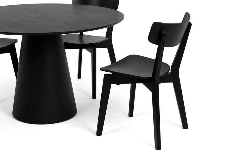 Siena Matgrupp 110 cm runt i Svart med 4 Amelia Matstolar - Svart - Möbler - Matplats - Matgrupp & matbord med stolar