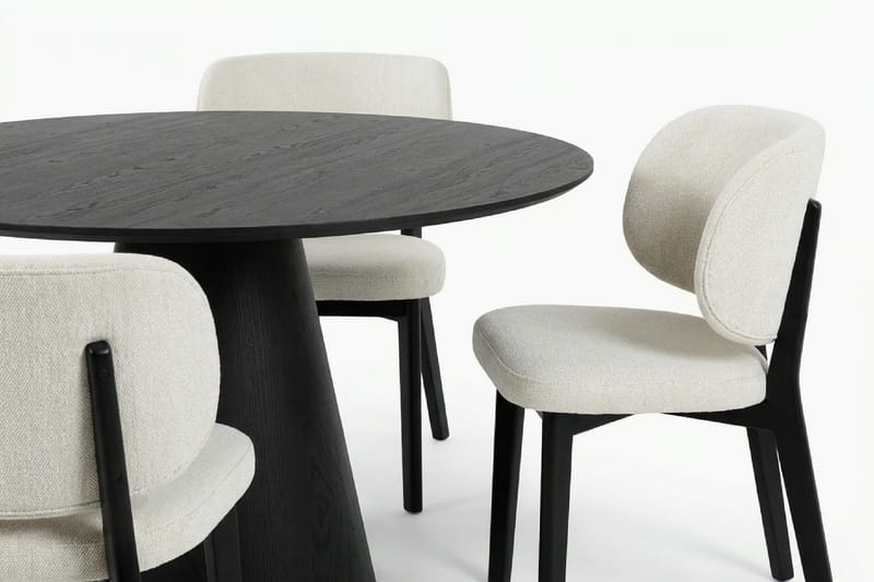 Siena Matgrupp 110 cm runt i Svart med 4 Eira Matstolar - Svart - Möbler - Matplats - Matgrupp & matbord med stolar