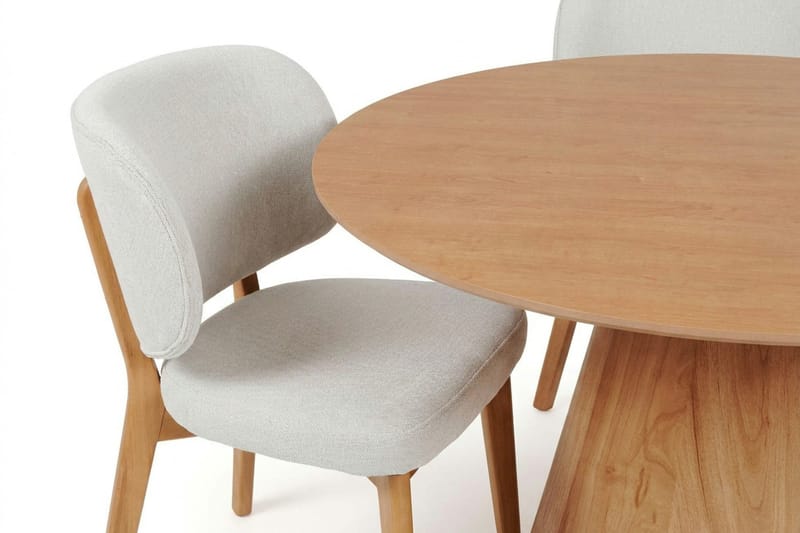 Siena Matgrupp 130 cm runt i Ek med 6 Eira Matstolar - Ek - Möbler - Matplats - Matgrupp & matbord med stolar