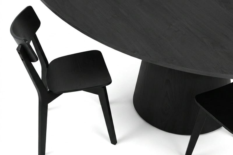Siena Matgrupp 130 cm runt i Svart med 6 Amelia Matstolar - Svart - Möbler - Matplats - Matgrupp & matbord med stolar