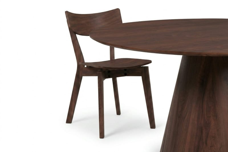 Siena Matgrupp 150 cm runt i Valnöt med 6 Amelia Matstolar - Valnöt - Möbler - Matplats - Matgrupp & matbord med stolar
