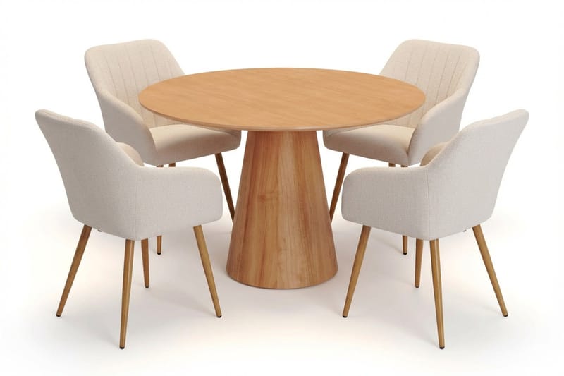 Siena Matgrupp runt 110 cm Ek med 4 Filippa Matstolar - Ek - Möbler - Matplats - Matgrupp & matbord med stolar