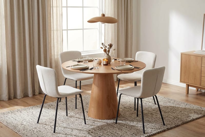 Siena Matgrupp runt 110 cm Ek med 4 Katy Matstolar - Ek - Möbler - Matplats - Matgrupp & matbord med stolar