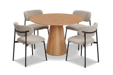 Siena Matgrupp runt 110 cm Ek med 4 Lucy Matstolar - Ek - Möbler - Matplats - Matgrupp & matbord med stolar